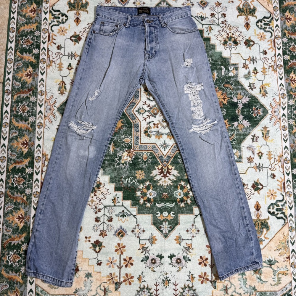 Zara Jeans Denim‎ Collection Ripped Distressed Light Wash Men's Size 31